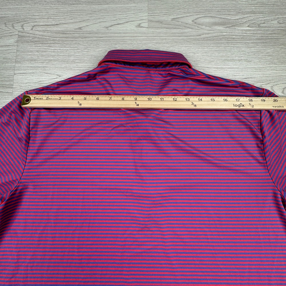 RLX Ralph Lauren Men's Polo Shirt Striped Blue Red XL Short Sleeve Performance - Picture 5 of 7